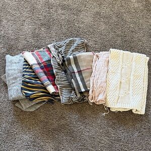 GUC Bundle of 7 Knit and Plaid Scarves